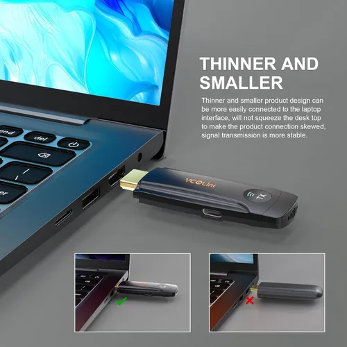 Vista 8 de Transmisor y receptor inalámbrico HDMI, adaptador de pantalla inalámbrico 4K HD y 2.4G y 5G, kit extensor HDMI compatible con USB C Streaming Video