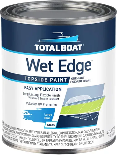Vista 17 de TotalBoat Wet Edge Topside - Pintura marina con recubrimiento de poliuretano premium para barcos, vehículos recreativos, molduras exteriores, fibra