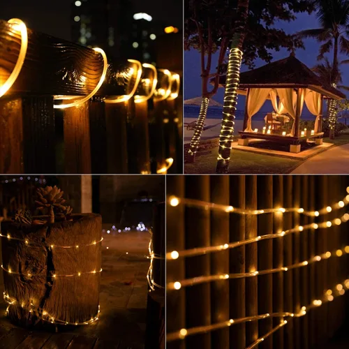 Vista 7 de Brightown Cuerda solar de 39 pies 100LED luces impermeables al aire libre