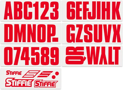 Vista 3 de STIFFIE Uniline Lava - Calcomanías de registro Super Sticky Boat & PWC de 3" • Calcomanías de letras de números