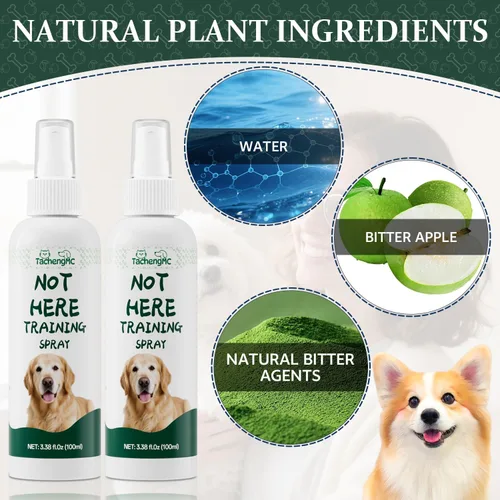 Vista 2 de Aerosol sin masticar para perros, paquete de 2 unidades de 3.4 fl oz, spray de manzana amarga para dejar de masticar, lamer, morder muebles