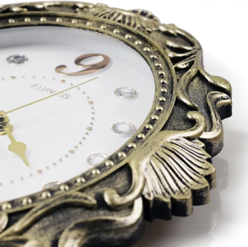 Vista 6 de AYRELY Reloj de pared rústico ovalado de 14 pulgadas, funciona con pilas, reloj silencioso de estilo rústico que no hace tictac, decorativo