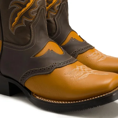 Vista 4 de Joe Boots VE030 - Botas vaqueras y botas de rodeo para hombre en piel auténtica