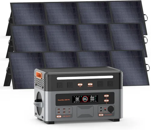 Vista 9 de central eléctrica portátil 3600W PowerMax 3600 PE con el panel solar 200W Generador solar 2016Wh, carga rápida de 1.5 horas, estación de energía