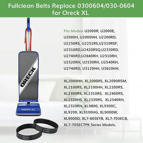 Vista 2 de Fullclean Correas de repuesto para aspiradora vertical Oreck XL 0300604, paquete de 8