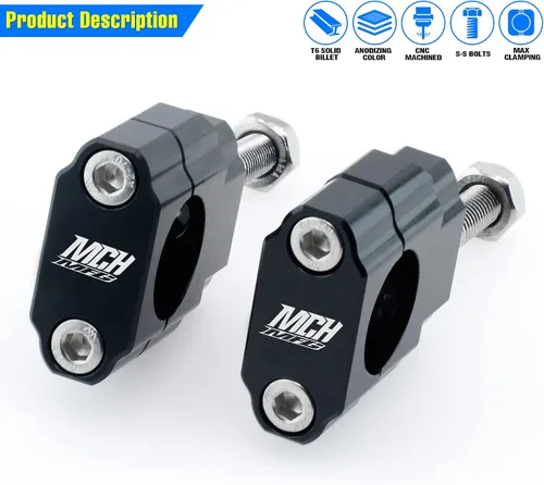 Vista 8 de 1 1/8" Elevadores de manillar para motocicleta y bicicleta de cross, abrazaderas de 28 mm para montar en manillar para bicicleta de cross de 110 cc