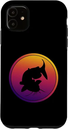 Vista 5 de iPhone 15 Synthwave Fishing Retrowave Catfish Fisherman Case