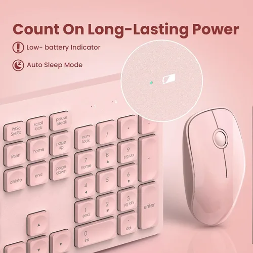 Vista 11 de Combo de teclado y mouse inalámbricos, VEILZOR 2.4G Ultradelgado USB, conjunto de teclado y mouse, teclas con forma de gota de agua, 12 atajos