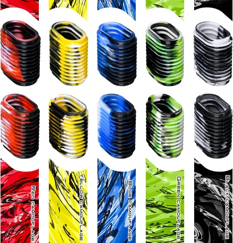 Vista 4 de LEO 10 piezas de goma para carrete de pesca, funda antideslizante para perilla de cebo de cebo 5 pares en paquete de 5 colores (5 colores mezclados)