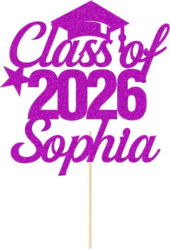 Vista 8 de Decoración personalizada para tartas de graduación de clase de 2026, regalos de graduación, felicitaciones, decoración para tartas, decoración