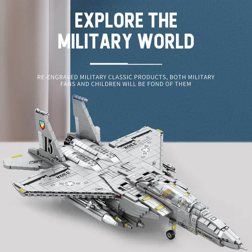 Vista 5 de Technic F-15E Eagle Fighter Jet Kit de construcción, serie militar de bloques de construcción (2216PCS)