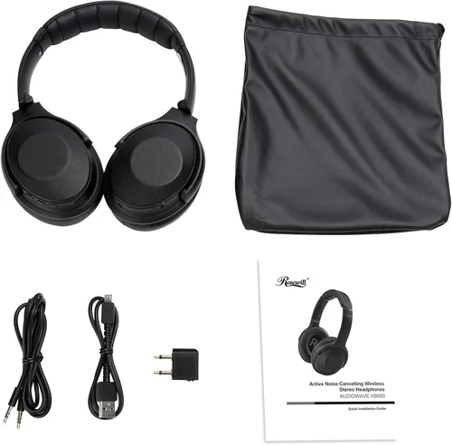 Vista 7 de Rosewill Auriculares inalámbricos Bluetooth con cancelación activa de ruido, auriculares inalámbricos ANC sobre la oreja ideales para viajes