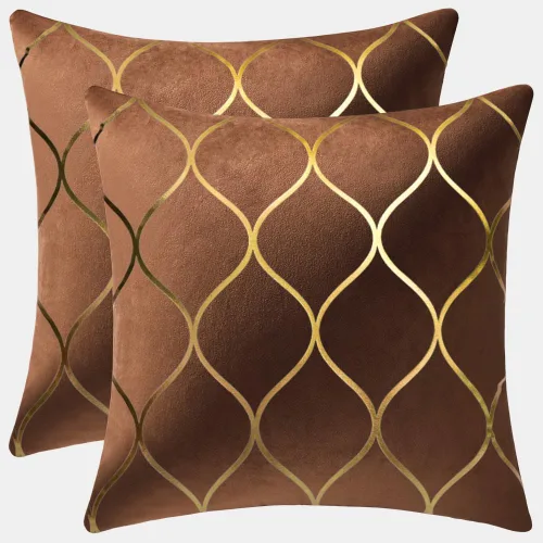 Vista 11 de DEZENE Fundas de almohada decorativas de terciopelo dorado de 22 x 22 pulgadas: paquete de 2 fundas de almohada cuadradas decorativas para Negro