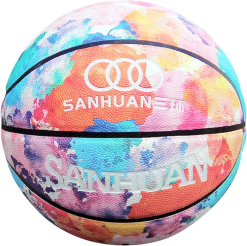 Vista 4 de Balón de baloncesto para hombres/mujeres tamaño 6/7 - Baloncesto universitario de 28.5" con bomba para interior y exterior - Tamaño y peso oficiales
