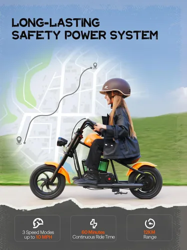 Vista 6 de HYPER GOGO Cruiser 12 Plus - Motocicleta para niños (negro)