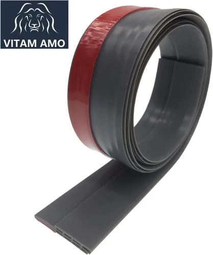 Vista 5 de VITAM AMO Cepillo de barrido de puerta, extractor de corrientes de aire, tira de sellado de aislamiento de corrientes de aire, de silicona, Gris