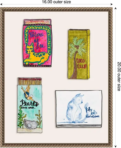 Vista 2 de Amanti Art Nola James - Lienzo enmarcado para pared, 20 x 16 pulgadas, diseño de perlas, arte de animales, decoración tradicional, póster pequeño