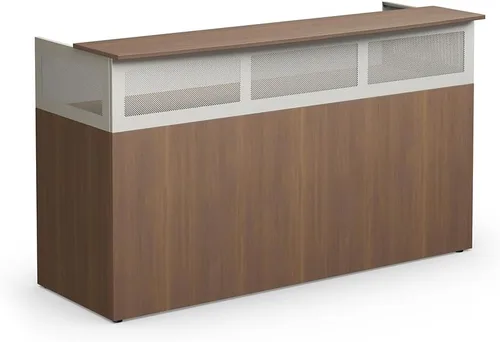 Vista 3 de NBF Recepción mostrador de trabajo para recepción, 75 pulgadas de ancho, Espresso Marrón