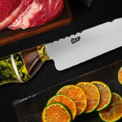 Vista 7 de Chef Versátil Cuchillo tradicional de acero inoxidable (12.0 in), color rojo