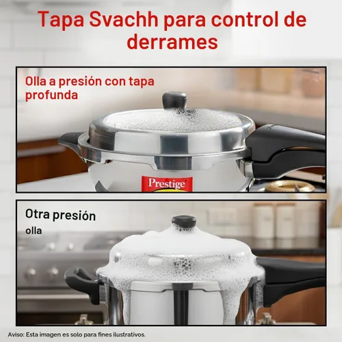 Vista 4 de Prestige Olla a presión PRASVSP, Senior Pan 4L, PLATA