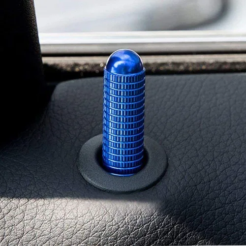 Vista 5 de Angelguoguo 4 unids/set metal tornillo estilo coche modificado puerta perno bloqueo Pin interruptor para Mercedes Benz A B GLA CLA ML E GL clase Azul