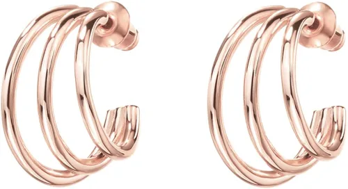 Vista 3 de PAVOI 14K Gold Plated Sterling Silver Post Split Huggie Earrings RoseWhiteYellow Gold Earrings for Women