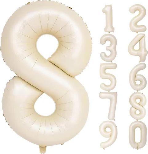 Vista 111 de Globos gigantes de números negros de 40 pulgadas, globos de aluminio de Mylar con helio para cumpleaños, globo número 0 para decoración de fiestas