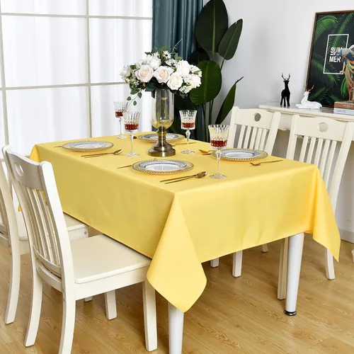 Vista 14 de Mantel Cuadrado Verde Manzana Impermeable Resistente a las Manchas Sin Arrugas Mantel de Mesa de Poliéster 210GSM Limpiable Cubierta de Mesa