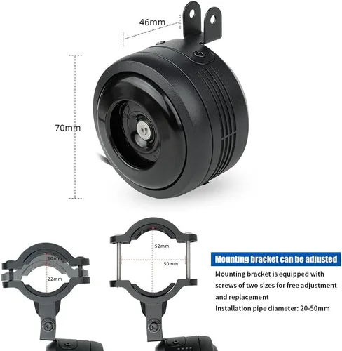 Vista 3 de Bocina de alarma para bicicleta con control remoto, recargable por USB, impermeable, alarma antirrobo de vibración para bicicletas, scooters