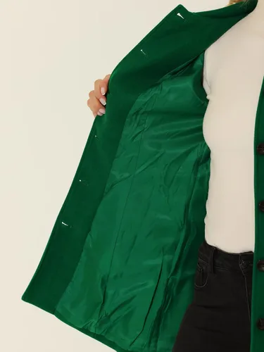 Vista 5 de Allegra K Abrigo largo de invierno con cuello Peter Pan para mujer