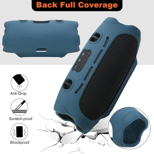 Vista 4 de Funda de silicona para JBL Xtreme 5 con asa de mano (azul)