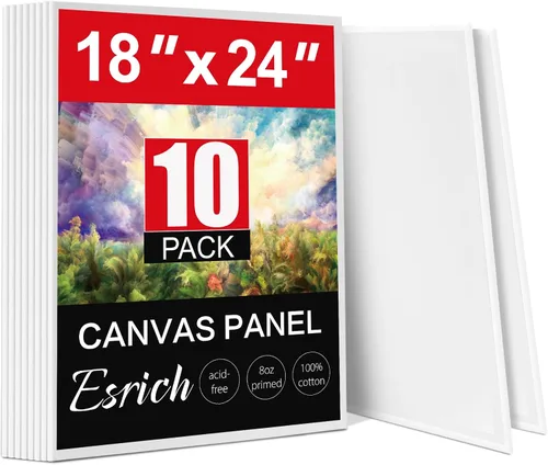 Vista 10 de ESRICH Mini lienzos para pintar, lienzo de 4 x 4 pulgadas a granel, paquete de 72 paneles de lienzo pequeños, lienzo de pintura de algodón