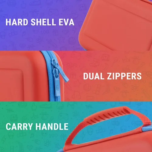 Vista 6 de Orzly Funda de transporte para consola OLED Tanami Nintendo Switch con compartimento de almacenamiento de accesorios y juegos, funda fácil