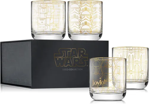 Vista 11 de JoyJolt Star Wars Glassware. Juego de 4 vasos altos 'Deco', vasos de Star Wars de 13.5 onzas. Vaso alto Highball con Darth Vader en una copa