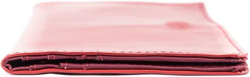 Vista 7 de Big Skinny Billetera ejecutiva de piel para mujer con pliegue doble, porta hasta 40 tarjetas Rojo