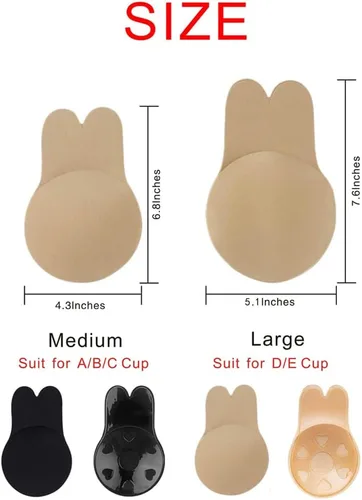 Vista 5 de Adhesive Bra2 Pairs Strapless Sticky Bra, Backless Invisible Reusable Push Up Breast Lift Nipple Covers for Women