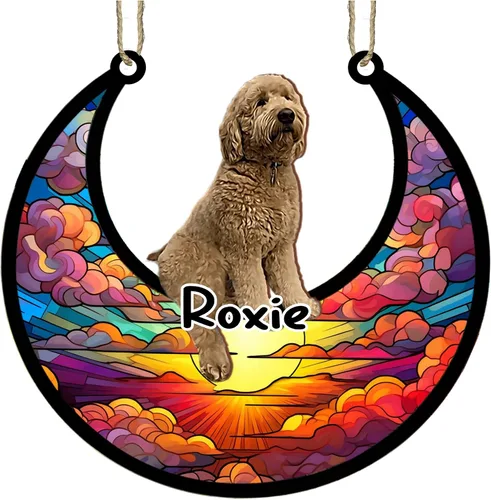Vista 53 de LOVELYPOD Adorno de Navidad personalizado para perro pastor australiano, atrapasoles conmemorativo, adorno de Navidad de pastor australiano
