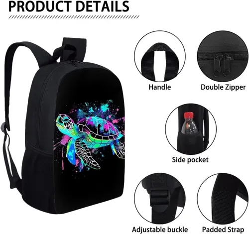 Vista 51 de HUGS IDEA Los animales frescos 3D niños escuela libro bolsa niños impresión mochilas, Baloncesto, Moderno