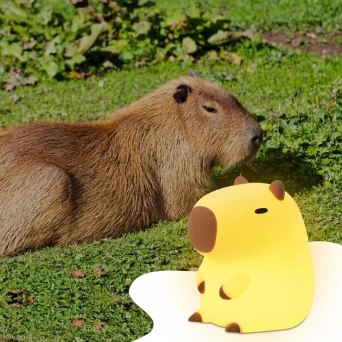 Vista 3 de YuanDian Lámpara Nocturna de Capybara - Adorable Lámpara de Silicona para Niños, Bebés, Adultos Lindo Regalo de Capybara, Decoración