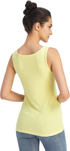 Vista 2 de Liang Rou Camiseta sin mangas con cuello redondo elástico para mujer