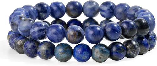 Vista 36 de Bivei - Pulsera elástica de cuentas redondas de cristales curativos semipreciosos naturales, hecha a mano, rellenadores de regalo para mujeres Ágata