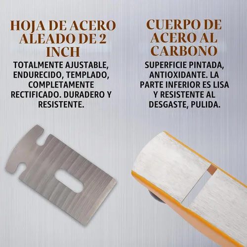 Vista 4 de Hoteche Cepillo de Madera No.4 - Cepillo de Banco Manual Ajustable de Alisado para Carpintería y Recorte - Cepillo de Juntas de 9.5 Pulgadas