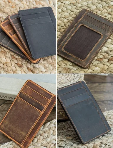 Vista 45 de Handcrafted Genuine Leather Wallets, Minimalist Cardholders, and Passport Covers, Handmade Gift