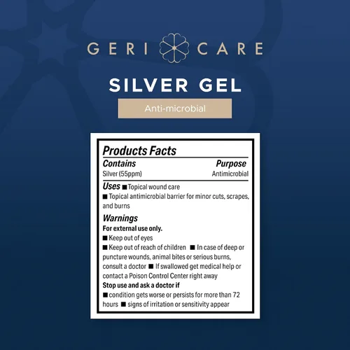 Vista 8 de GeriCare - Gel de plata antimicrobiano Crema para el cuidado de heridas para cortes, raspaduras quemaduras menores, ungüento natural tópico