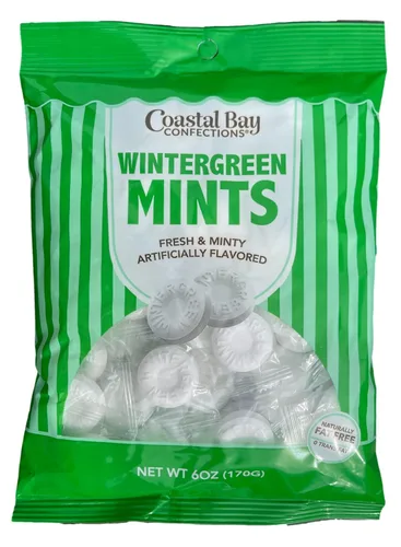 Vista 3 de Coastal Bay - Paquete variado de mentas sin grasa 2 sabores – Menta verde invierno y menta Ideal para platos de dulces de oficina, Halloween