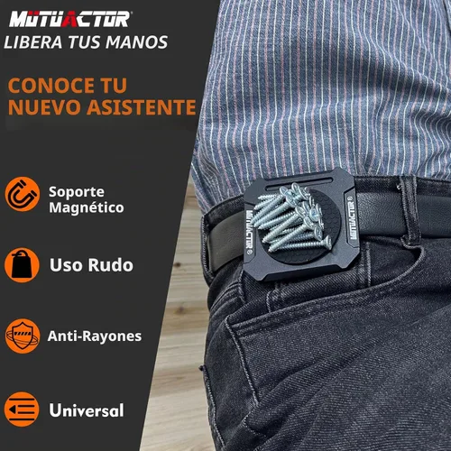 Vista 3 de MUTUACTOR Clip Magnético para Cinturón de Herramientas de Servicio Pesado, Φ2.2" Clip Magnético Antideslizante con Imán Fuerte para Cinturón