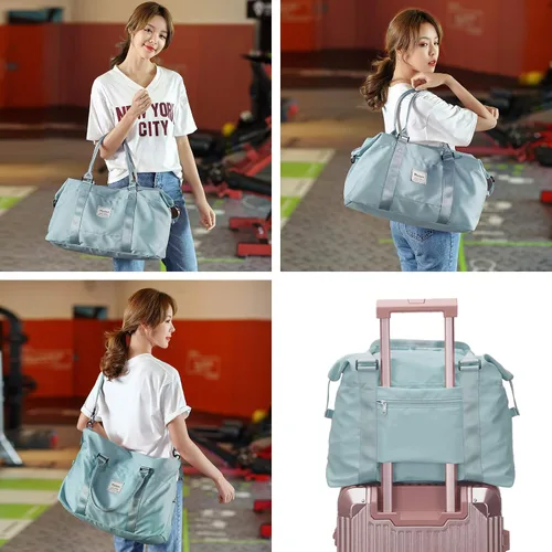 Vista 6 de Bolsa de viaje para gimnasio, bolsa de hombro para fin de semana para mujer