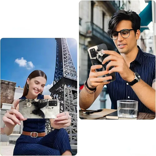 Vista 6 de Paquete de 2 fundas para Samsung Galaxy A03S a prueba de golpes, diseño delgado, antideslizante, funda para Galaxy A03S (negro)