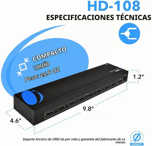 Vista 5 de Divisor de potencia con puertos HDMI para full HD V. 1.3