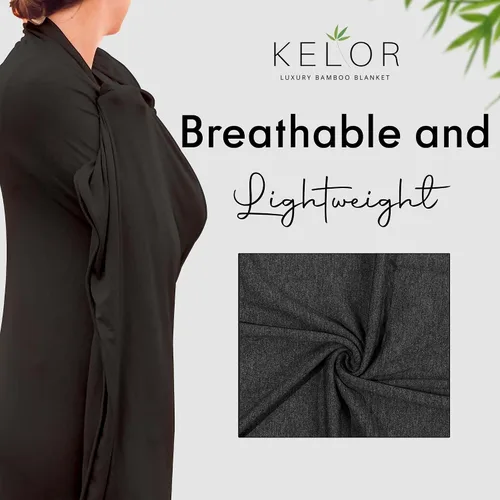 Vista 49 de K E L O R Luxury Cooling Travel Blanket - Stretchy, Lightweight Soft & Breathable Shawl Wraps for Women
